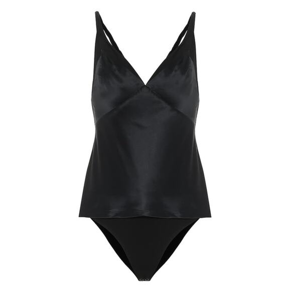 RtA Livia 100% Silk And Stretch-tulle Bodysuit - Black - Picture 5 of 15